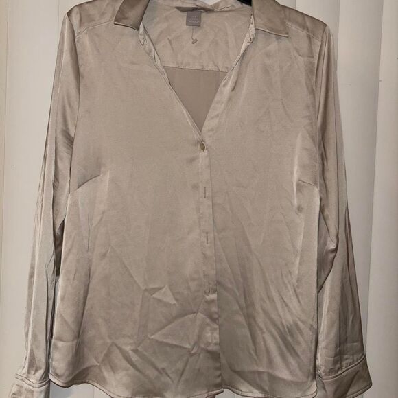 Women's Cream and Tan Blouse - Picture 1 of 4